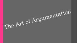 The Art of Argumentation - Deer Valley Unified School District