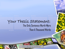 Your Thesis Statement: