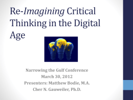 Re-Imagining Critical Thinking in the Digital Age