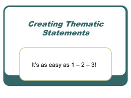 Creating Thematic Statements