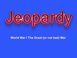 WWI Jeopardy