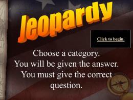 Jeopardy: American Revolution Edition