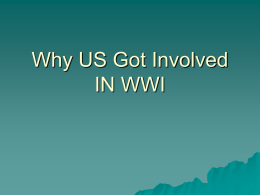 US INVOLVEMENT IN WWI
