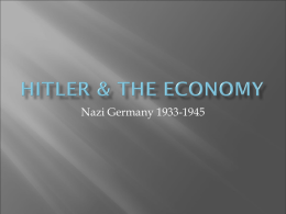 Hitler & the Economy - Aurora Public Schools