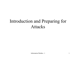 Introduction and Preparing for Attacks