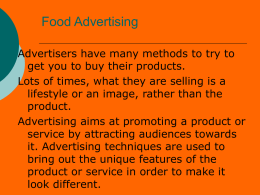 Food Advertising - Mr. Potter`s Wikispace