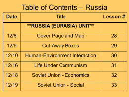 Life in the Soviet Union - social - orso2ndperiod