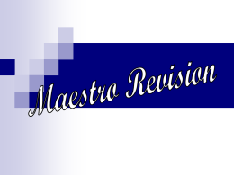 Maestro revision ppt