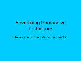 Advertising Persuasive Techniques