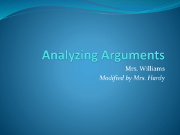 Analyzing Arguments