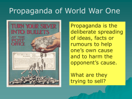 to conserve resources Methods used in Propaganda