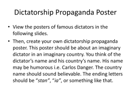 Dictatorship Propaganda Poster