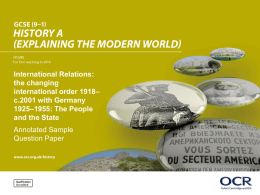 GCSE (9-1) History A (Explaining the Modern World) Annotated