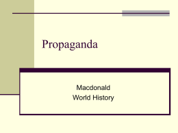 Wartime Propaganda - Mrs. Macdonald`s History