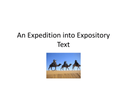 An Expedition into Expository Text