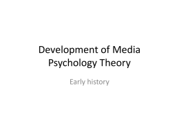 The study of media psychology
