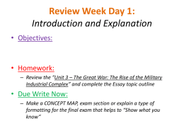 Review Week Day 1