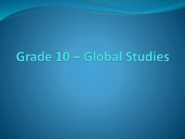 Grade 10 Global Studiesx