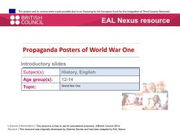 Propaganda posters introductory slides - EAL Nexus
