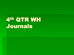 4th QTR WH Journals - Rochester Community Schools