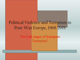 Political Violence and Terrorism in Post-War Europe