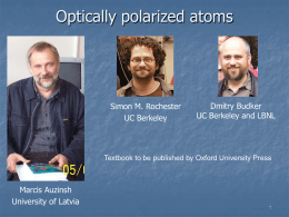 Optically polarized atoms - University of California, Berkeley