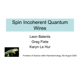 Spin Incoherent Quantum Wires