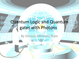 Quantum Logic and Quantum gates with Photons