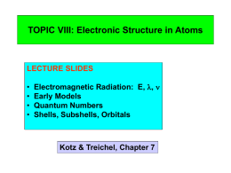 VI: Electronic Structure in Atoms