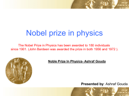 Noble Prize In Physics