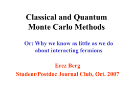 Classical and Quantum Monte Carlo