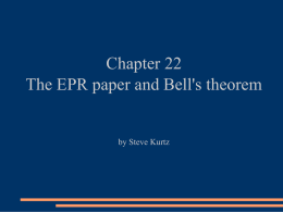 Kurtz on EPR and Bell`s Theorem