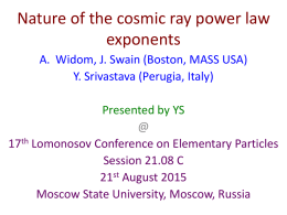 Nature of the cosmic ray power law exponents