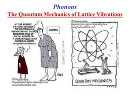 Phonons The Quantum Mechanics of Lattice Vibrations What is a