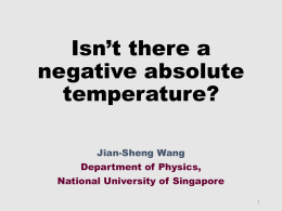 Negative temperature, Math dept talk