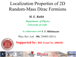 Localization properties of random