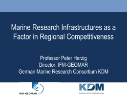 Marine research infrastructures gaps and needs