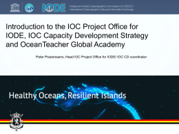 Introduction to IOC project office for IODE, IOC CD Strategy and
