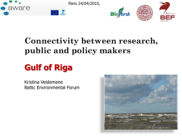 Gulf of Riga: Connectivity between research, public and policy