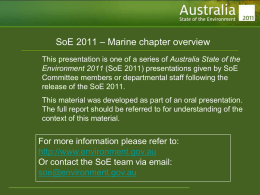 SoE 2011 - Marine chapter overview