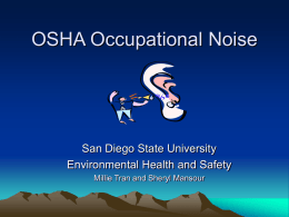 OSHA Occupational Noise - San Diego State University