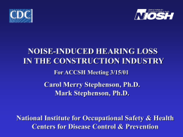 Noise-Induction Hearing Loss in the Construction Industry