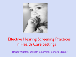 Effective Hearing Screening Practices in Health Care