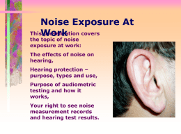 Noise Exposure At Work