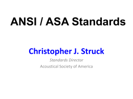 Introduction to ASA Standards Program