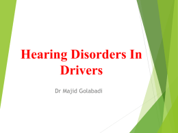 Hearing Disorders In Drivers