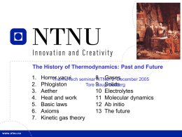 The History of Thermodynamics