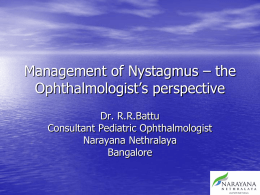 Nystagmus - Hubli - MM Joshi Eye Institute