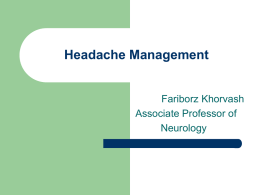 Headache Management - Isfahan University of Medical Sciences