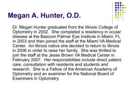 Megan A. Hunter, O.D. - Optometry Residency in Ocular